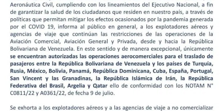 Inac autoriza dos nuevos destinos para viajar desde Venezuela