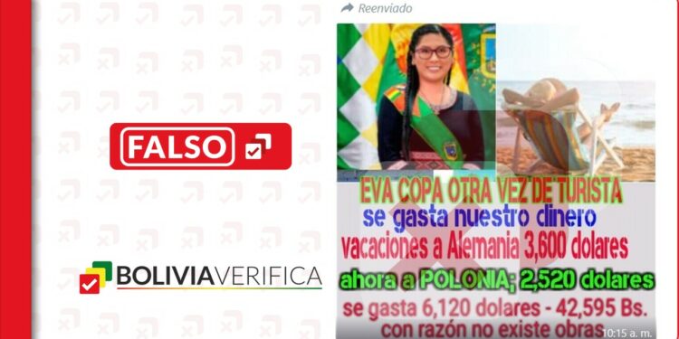 La Alcaldía de El Alto no gastó $ 6.120 en viajes internacionales de Eva Copa