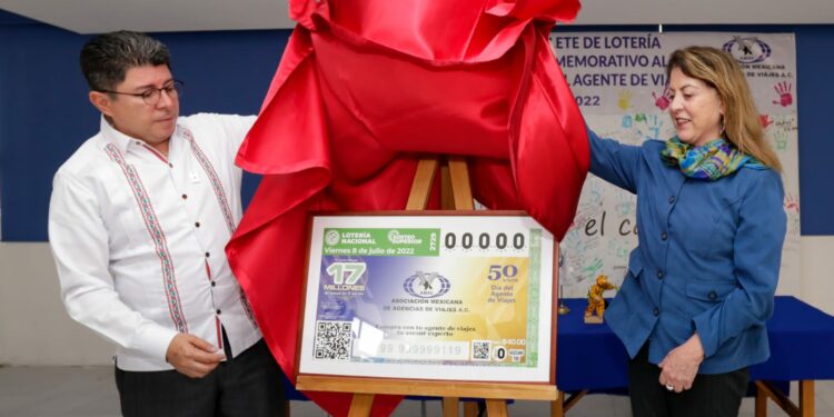 Lotería Nacional difunde 50 años de la Asociación Mexicana de Agencias de Viajes