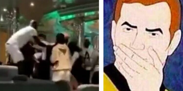 Por un trío y acusaciones de infidelidad se arma campal en crucero