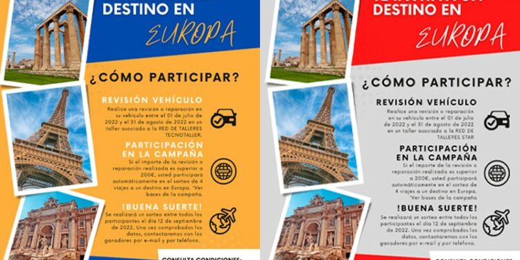 Star y Tecnotaller sortean viajes a Europa entre sus clientes durante este verano