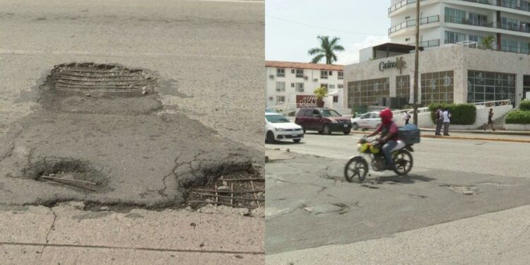 Enormes baches en Prisciliano Sánchez y Medina Ascencio