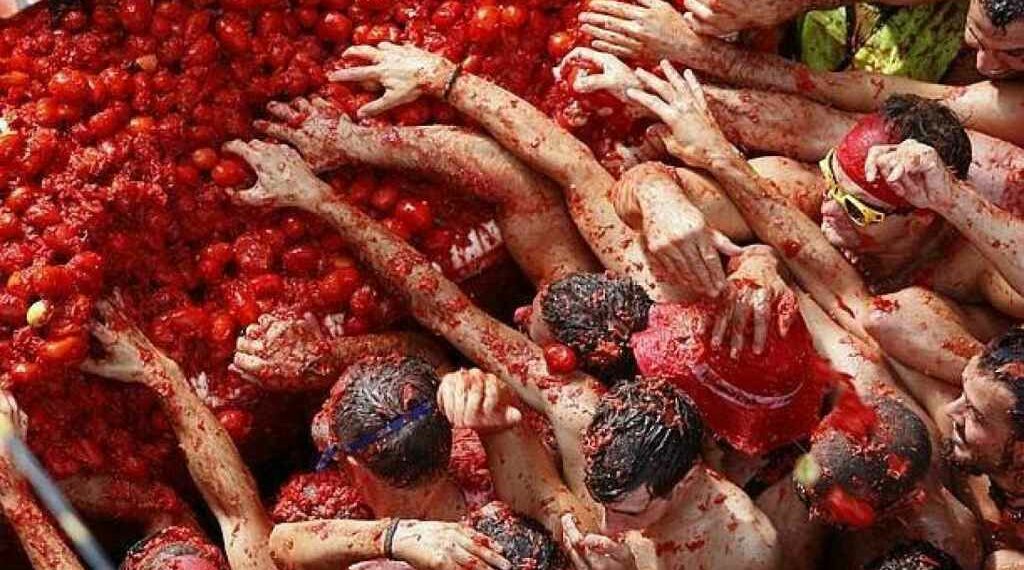 Fiesta de La Tomatina en Buñol.