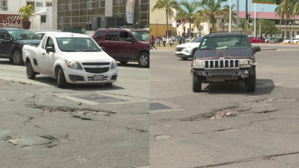 Los automovilistas deben esquivar los hoyos