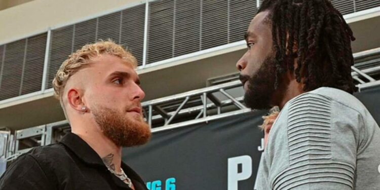 El careo entre Jake Paul y Hasim Rahman Jr.
