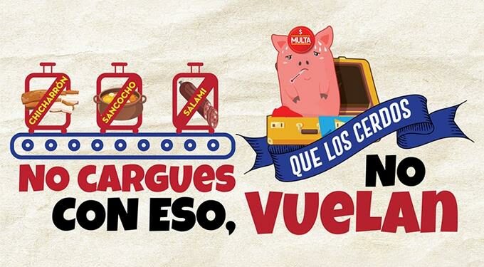 No viaje a los Estados Unidos con productos porcinos