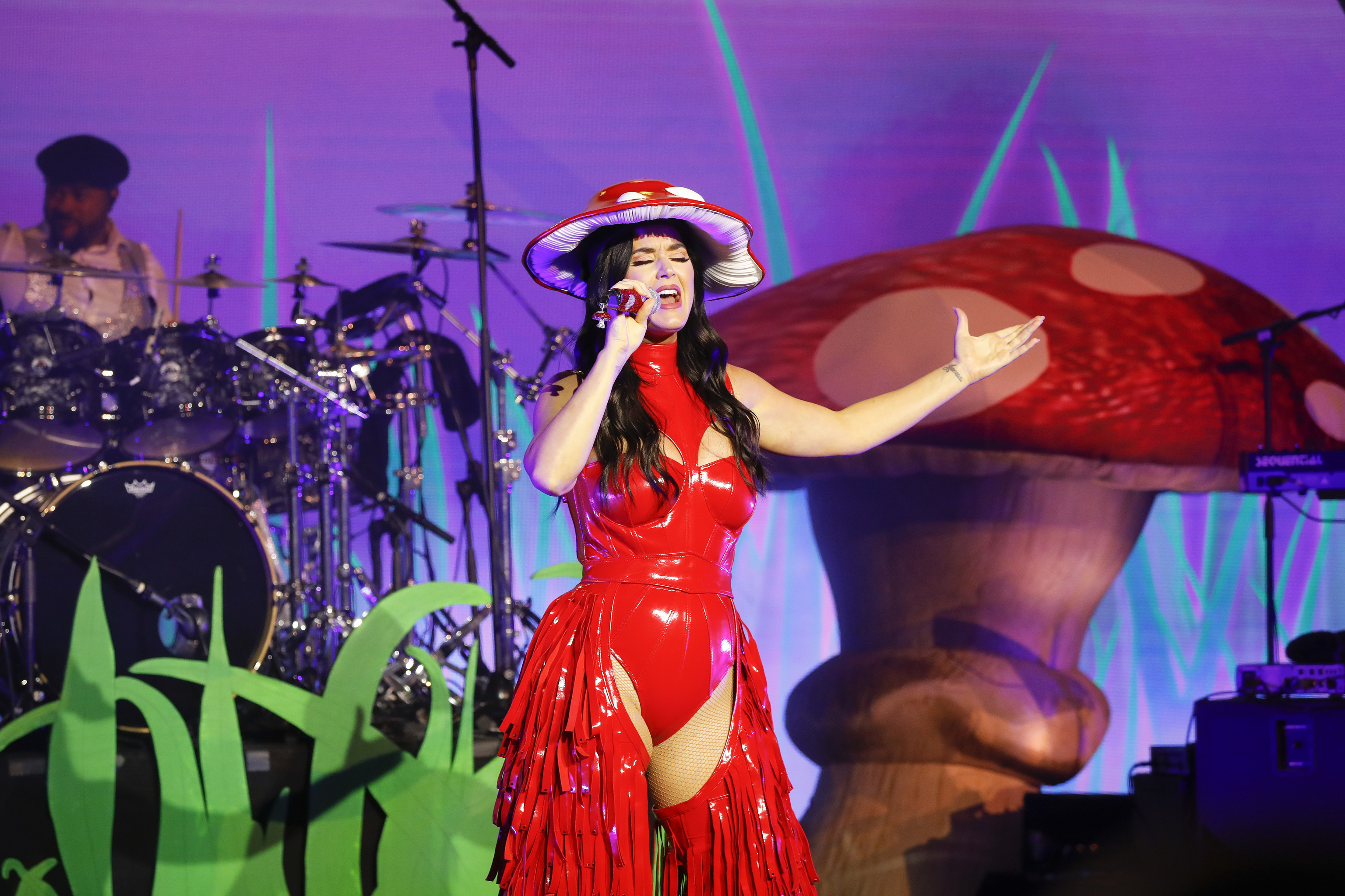 La cantante Katy Perry, durante la actuaci