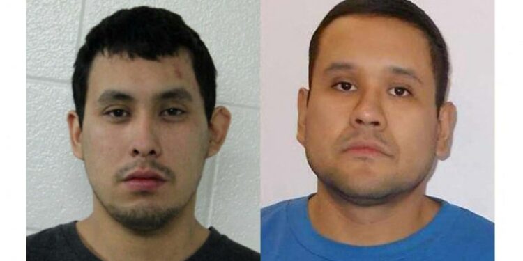 Damien Sanderson y Myles Sanderson, sospechosos de asesinar a 10 personas a puñaladas.
