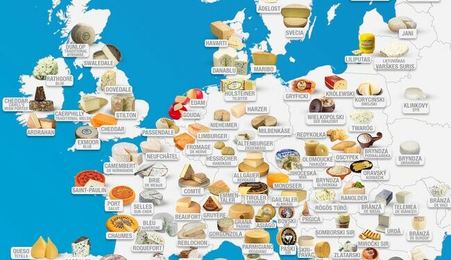 El mapa de todos los quesos del mundo