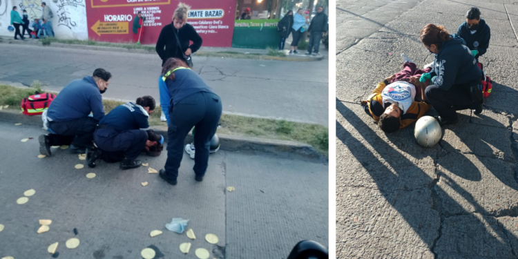 Dos motociclistas sufren accidente ¡en el mismo crucero!