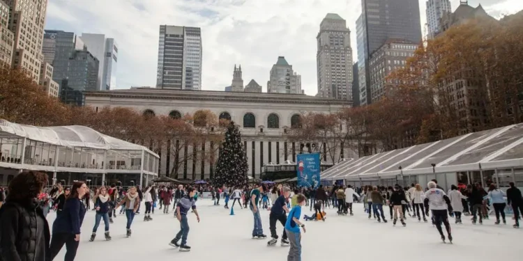 nueva york pista de patinaje Navidad