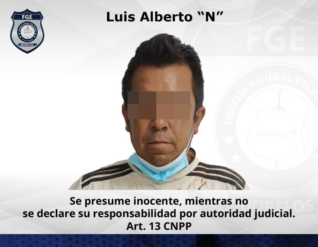 Puede ser una imagen de 1 persona y texto que dice "FGE H MORELOS MOR Luis Alberto "N' FGE GENERALDEL GENERAL MORELOS Se presume inocente, mientras no se declare su responsabilidad por autoridad judicial. Art. 13 CNPP"