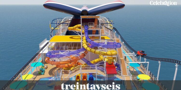 El crucero 'Carnival Celebration' hará escala en Vigo con su gran montaña rusa flotante
