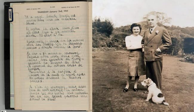 Un viejo diario personal escrito en 1941 por Irene Thornton desvelaba la misteriosa identidad de un agente doble de la Segunda Guerra Mundial (imágenes vía Debra Britton a través de seamills100)