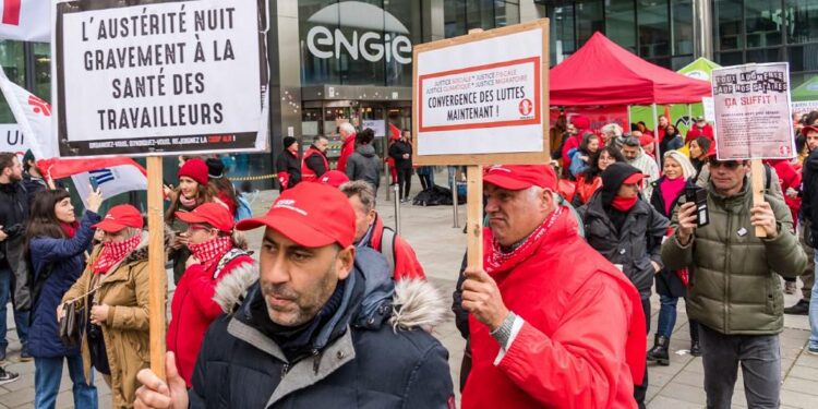 Los trabajadores belgas protestan ante el aumento del coste de vida