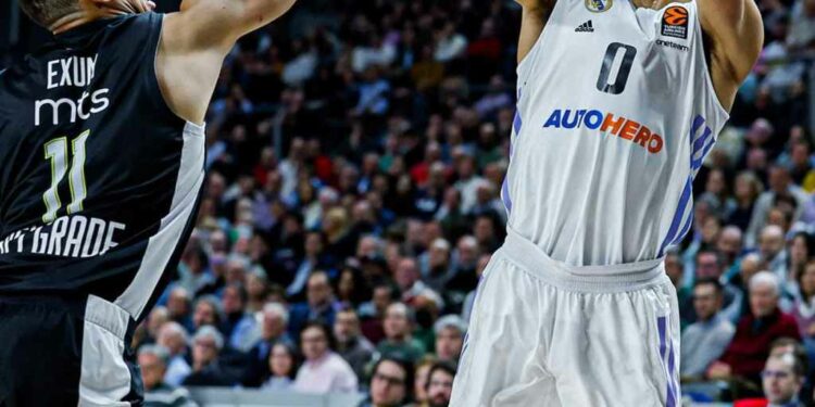 Un lance del encuentro de Euroliga entre el Real Madrid y el Partizán