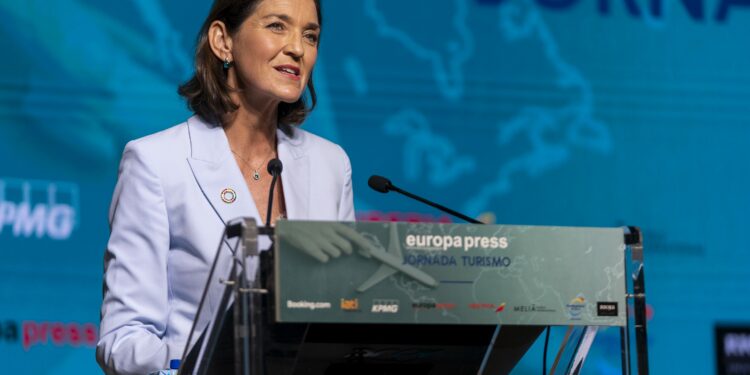 Reyes Maroto, en un desayuno de EP, el día en el que se ha anunciado su candidatura al Ayuntamiento de Madrid