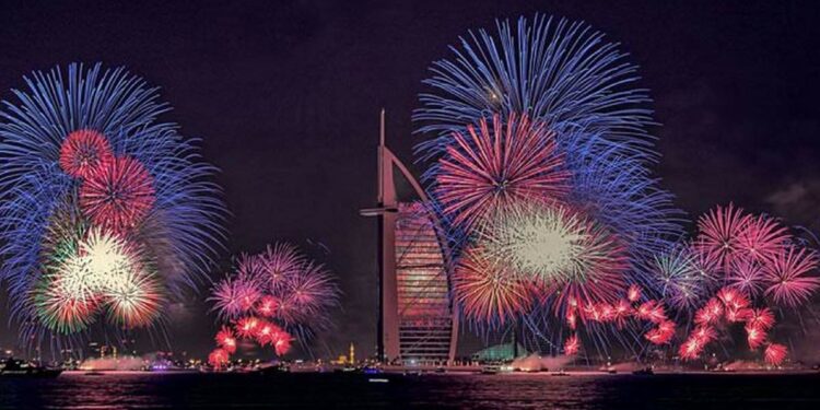 Celebrar el año nuevo en Dubai
