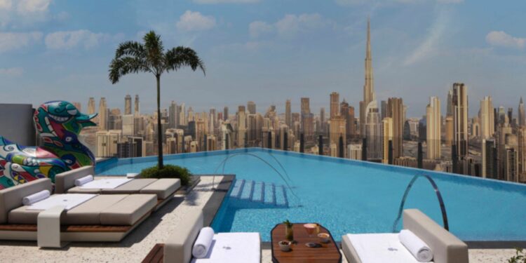 Vista 360 desde la cima de SLS Dubai Hotel & Residences (Crédito: Fabián Parolari)