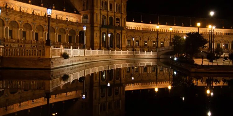 Plaza de España por la noche. Sevilla