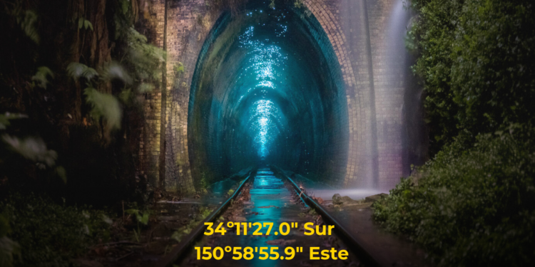 La vía de tren iluminada por miles de luciérnagas