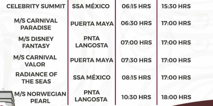 Semana de 29 Cruceros para Cozumel - Diario Cambio 22