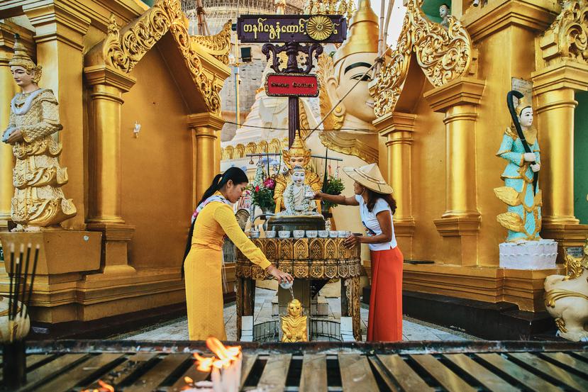 Shwedagon Pagoda, Yangon, en Myanmar.