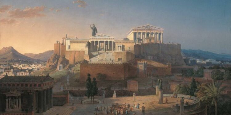 'La Acrópolis de Atenas', de Leo Von Klenze, 1846. <a href="https://es.wikipedia.org/wiki/Archivo:Akropolis_by_Leo_von_Klenze.jpg" rel="nofollow noopener" target="_blank" data-ylk="slk:Neue Pinakothek" class="link ">Neue Pinakothek</a>