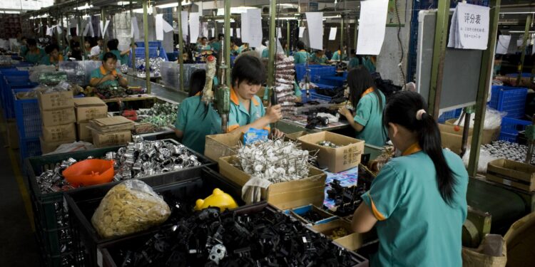 Trabajadores de una f