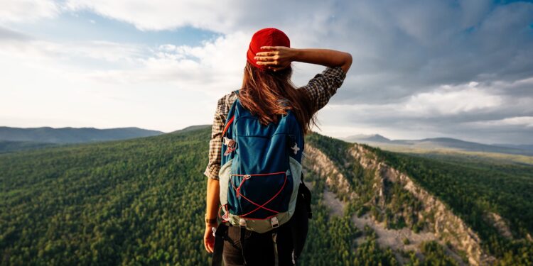 Una viajera, en plena naturaleza.