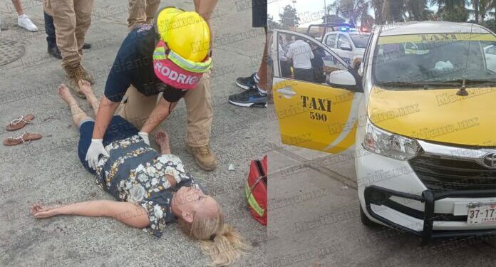 Atropelló taxi a una mujer en el crucero de Las Juntas