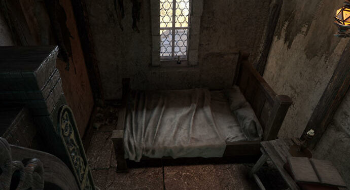 Forspoken, the image shows a bed in a Refuge.