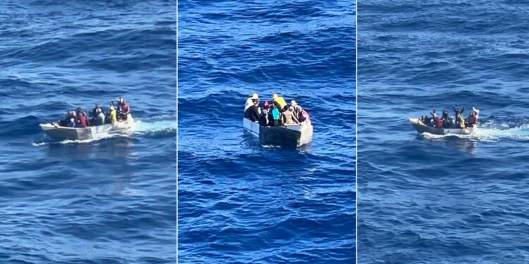 Crucero ayuda a balseros cubanos encontrados en el mar