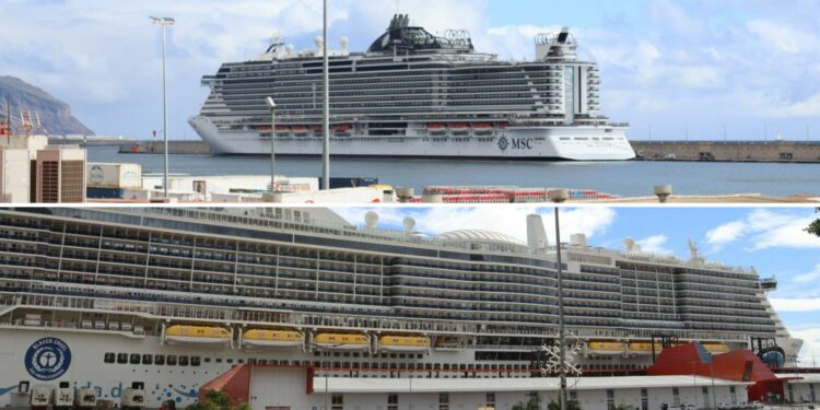 Dos cruceros en el puerto de Santa Cruz de Tenerife. / AH
