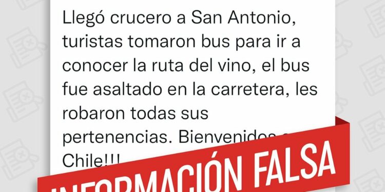 Fake News: Viralizan supuesto asalto a pasajeros que arribaron en crucero a Puerto San Antonio