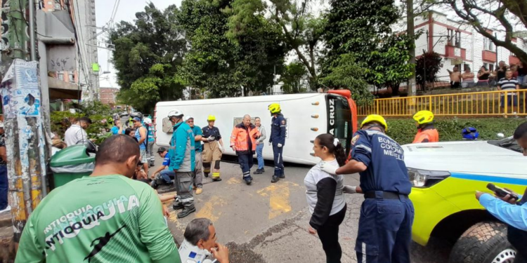 Accidente de tránsito en las calles de Medellín.