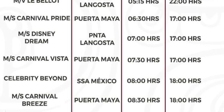 Intenso Arranque de Año para Cozumel en Arribo de Cruceros - Diario Cambio 22