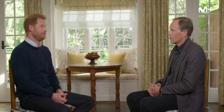 la polémica entrevista del príncipe harry, en movistar