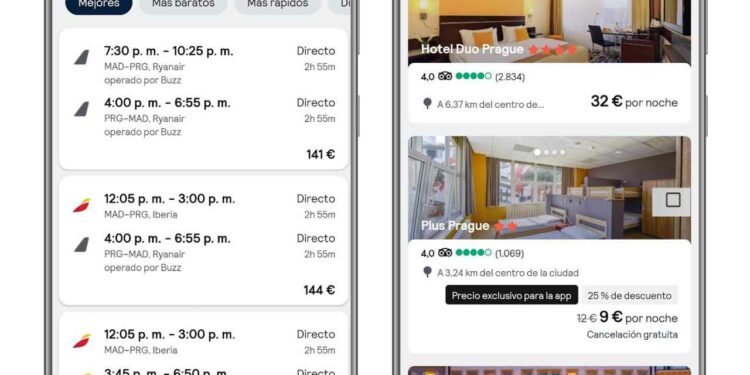Vuelos y hoteles en SkyScanner