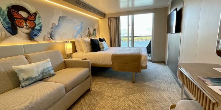 Cabina del Norwegian Prima con decoración perfecta para fotos