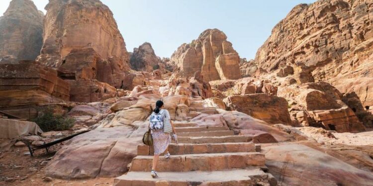 Zona arqueológica de Petra en Jordania.