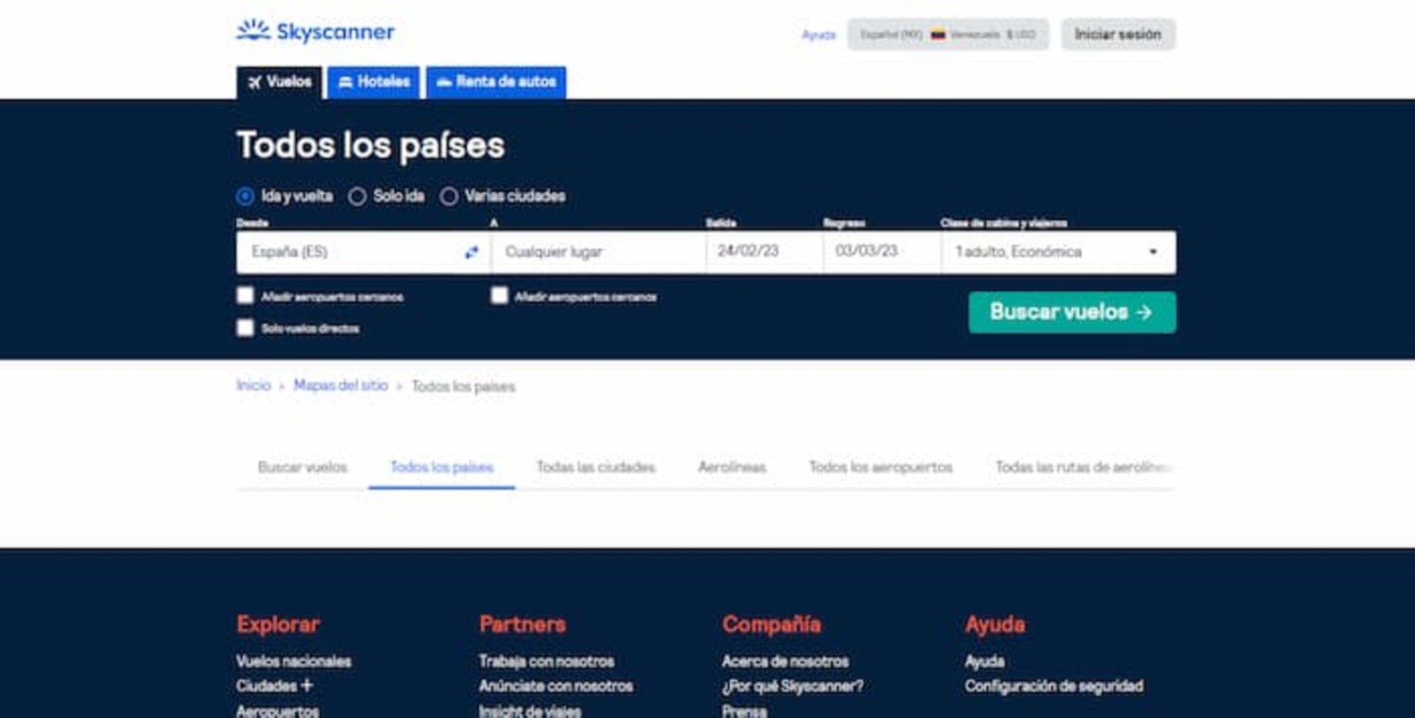 Skyscanner es, definitivamente, una de las webs más importantes en lo que respecta a la reserva de vuelos