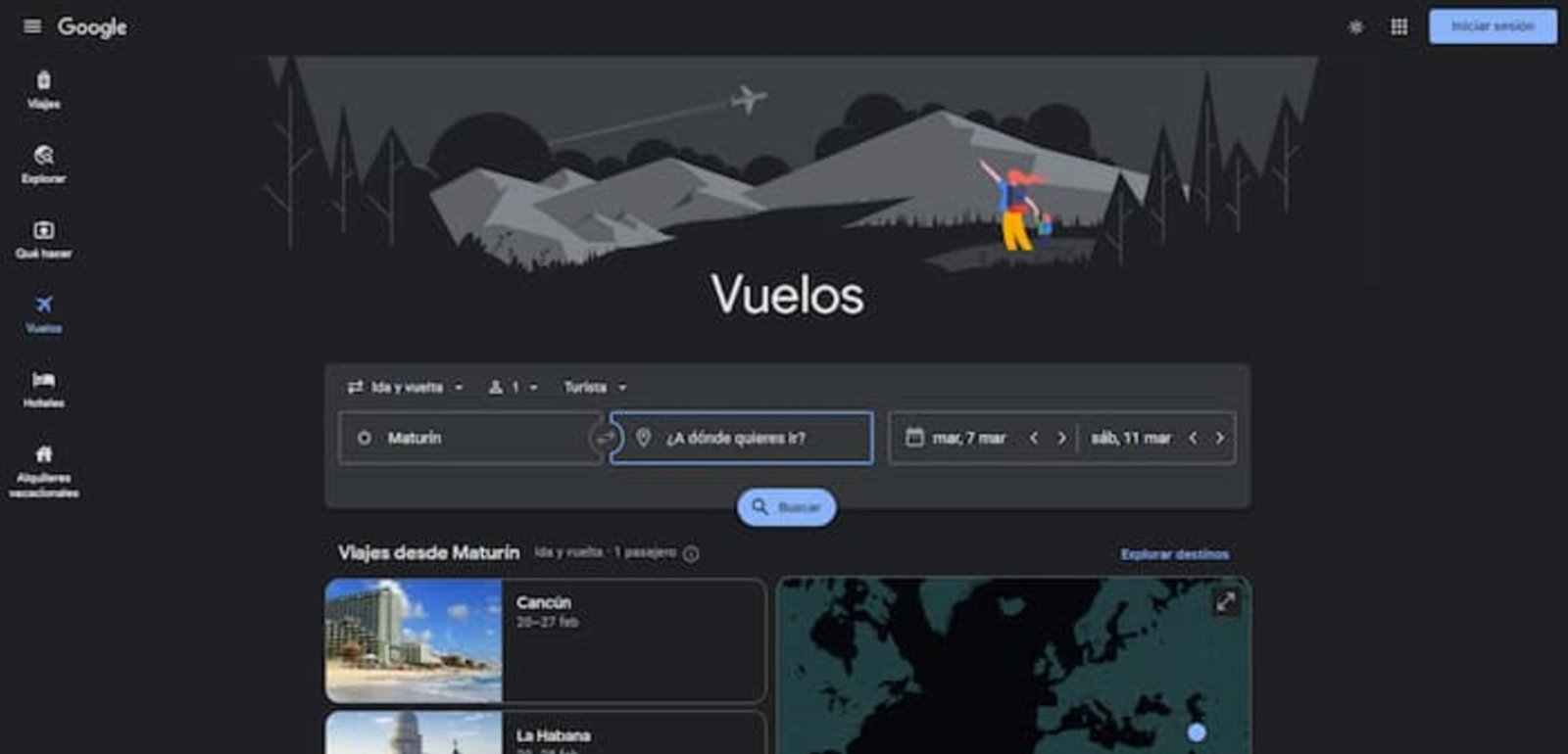 Google tiene su propia plataforma para encontrar y reservar vuelos, la cual es muy útil para ahorrar un poco de dinero