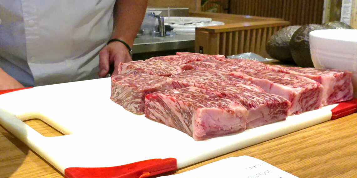Corte de carne Wagyu