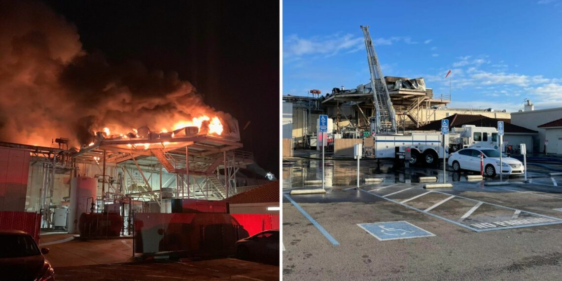 Así ardió la planta procesadora de alimentos Ruiz Foods de Dinuba | Video | Univision 21 Fresno KFTV
