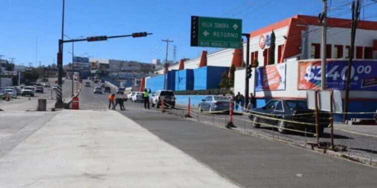 Cierran el crucero Colinas del Yaqui en Nogales por obras de rehabilitación