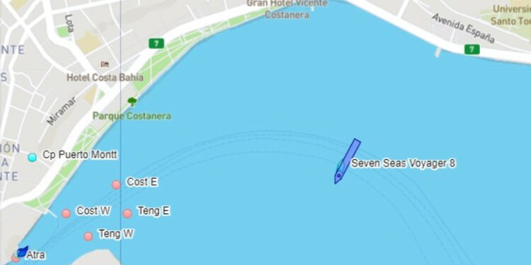 Crucero Seven Seas Voyager opera a la gira en Puerto Montt