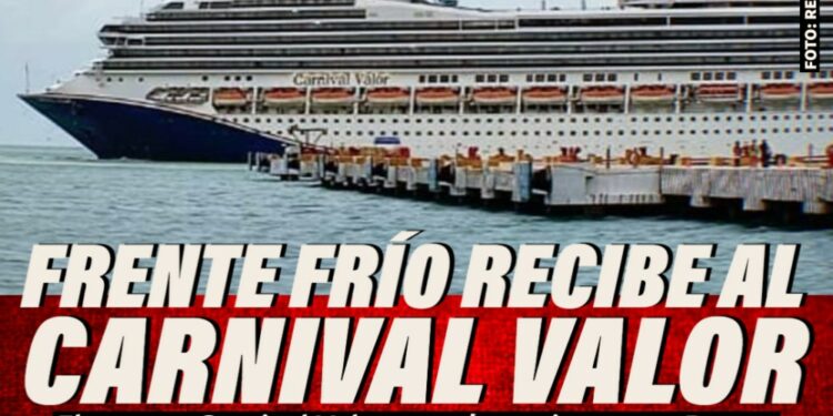 El frente frío 27 recibe a turistas del crucero Carnival Valor