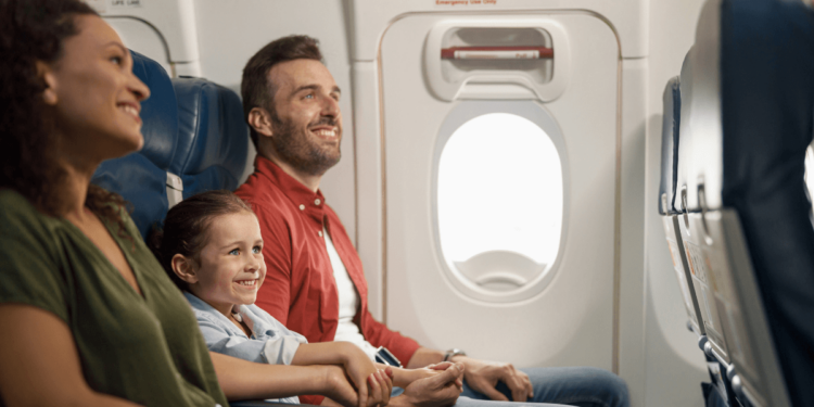 Familias juntas a bordo de United Airlines