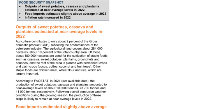 GIEWS Country Brief: Equatorial Guinea 07-February-2023 - Equatorial Guinea